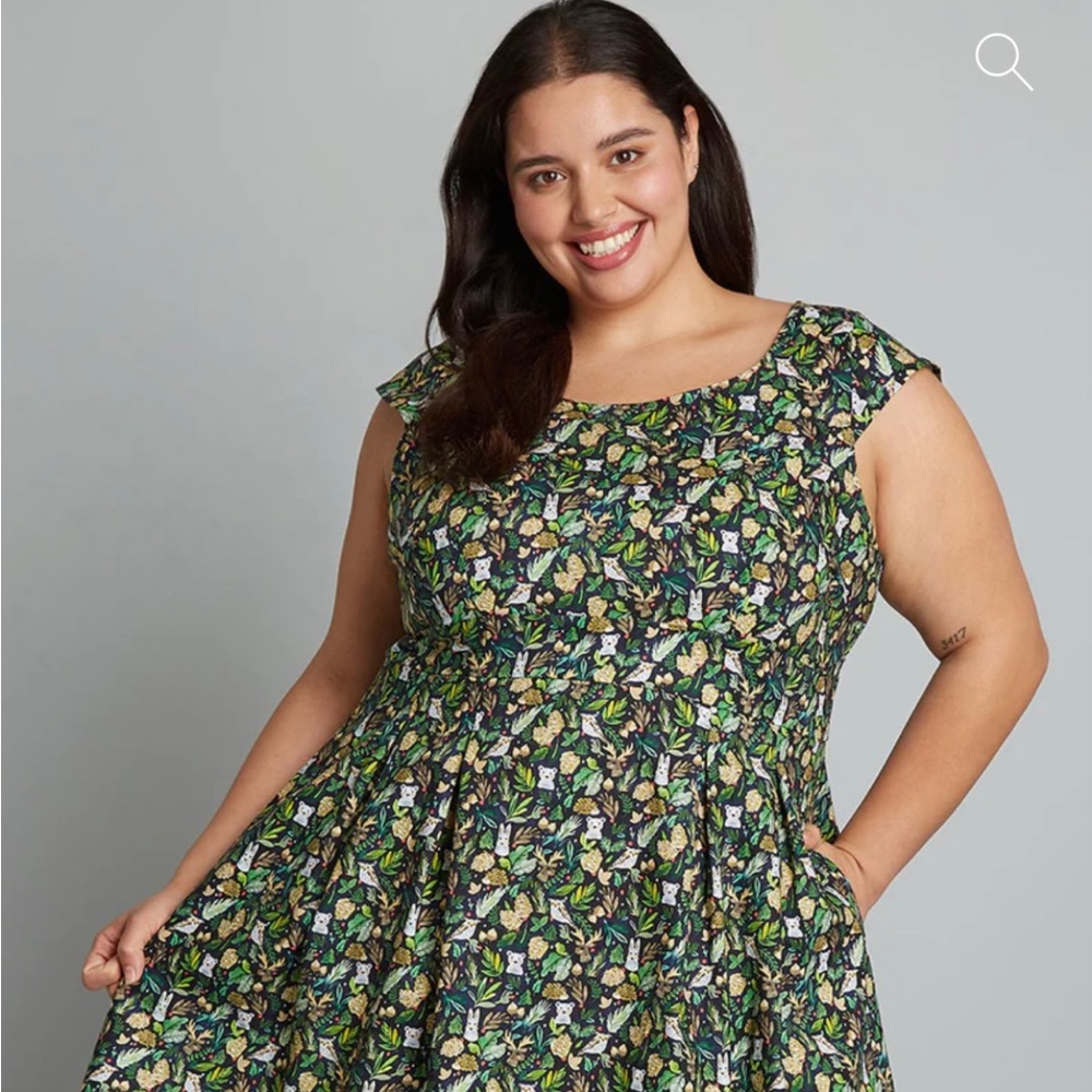 NWOT ModCloth x Retrolicious Woodland Wonders dress 1X